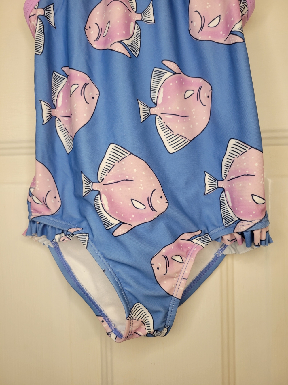 Carter's 3T Blue One-Piece Swimsuit with Pink Fish Print - Picture 5 of 6